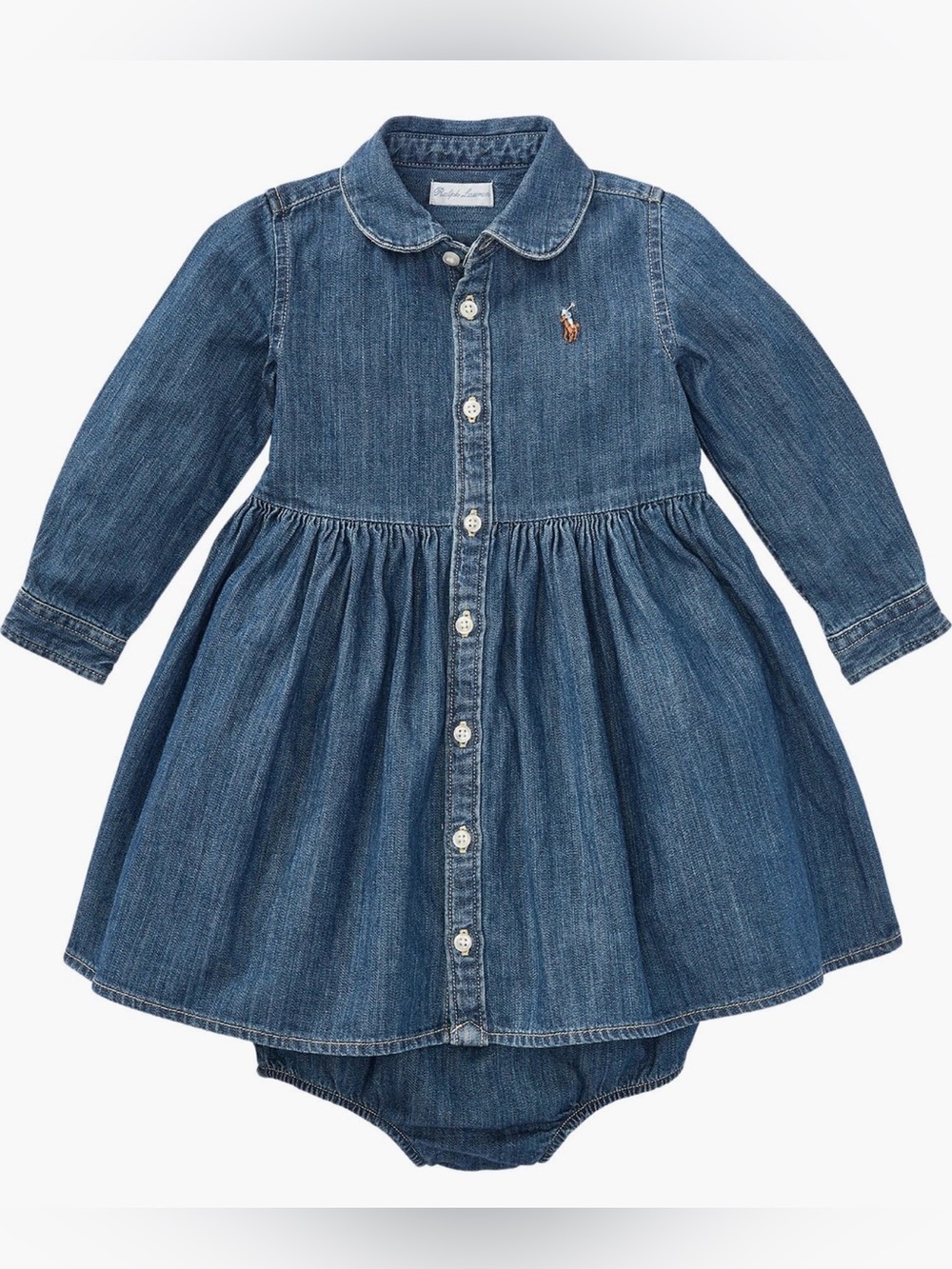 Ralph Lauren Shirred Denim Shirtdress & Bloomer